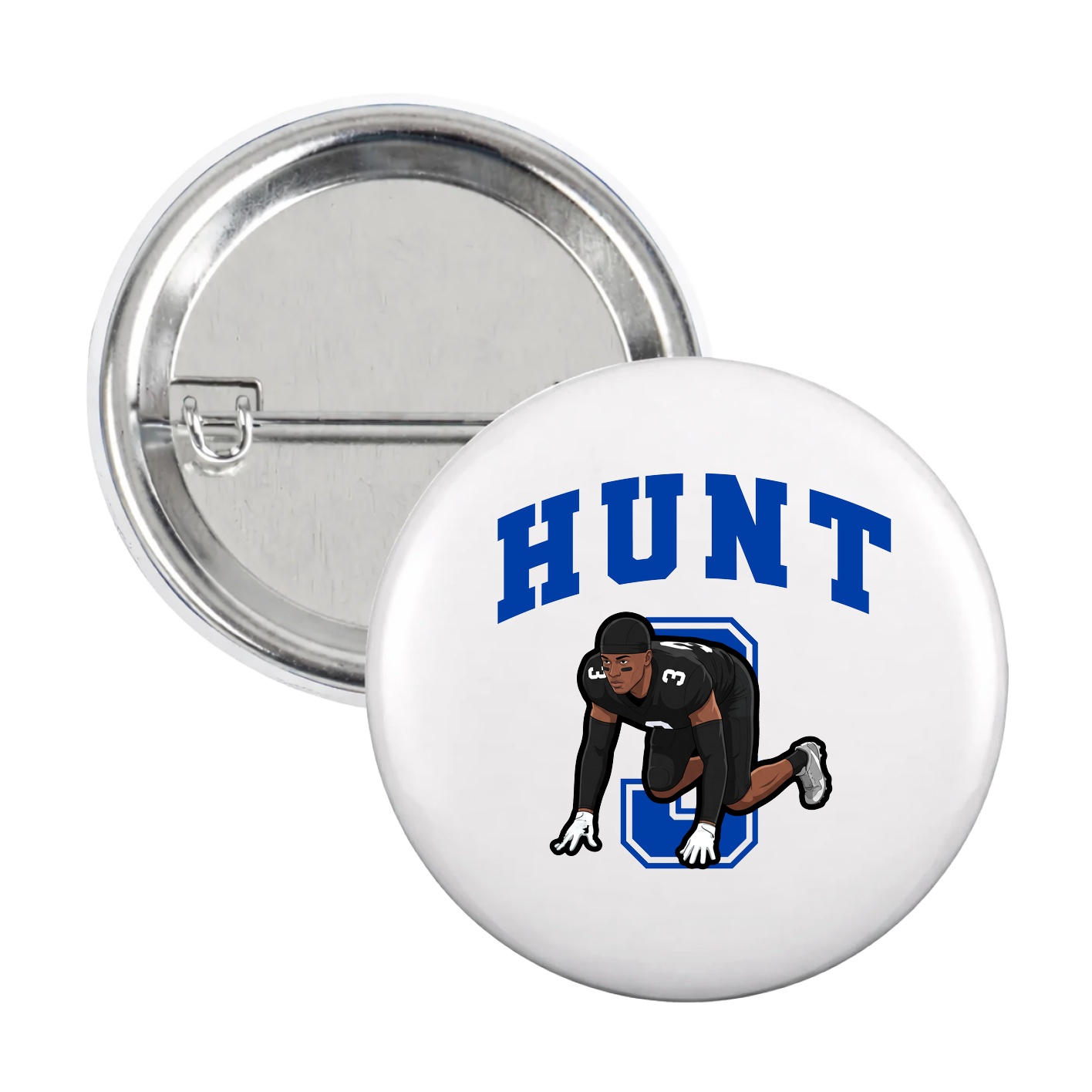 Game Day Button — Number in White