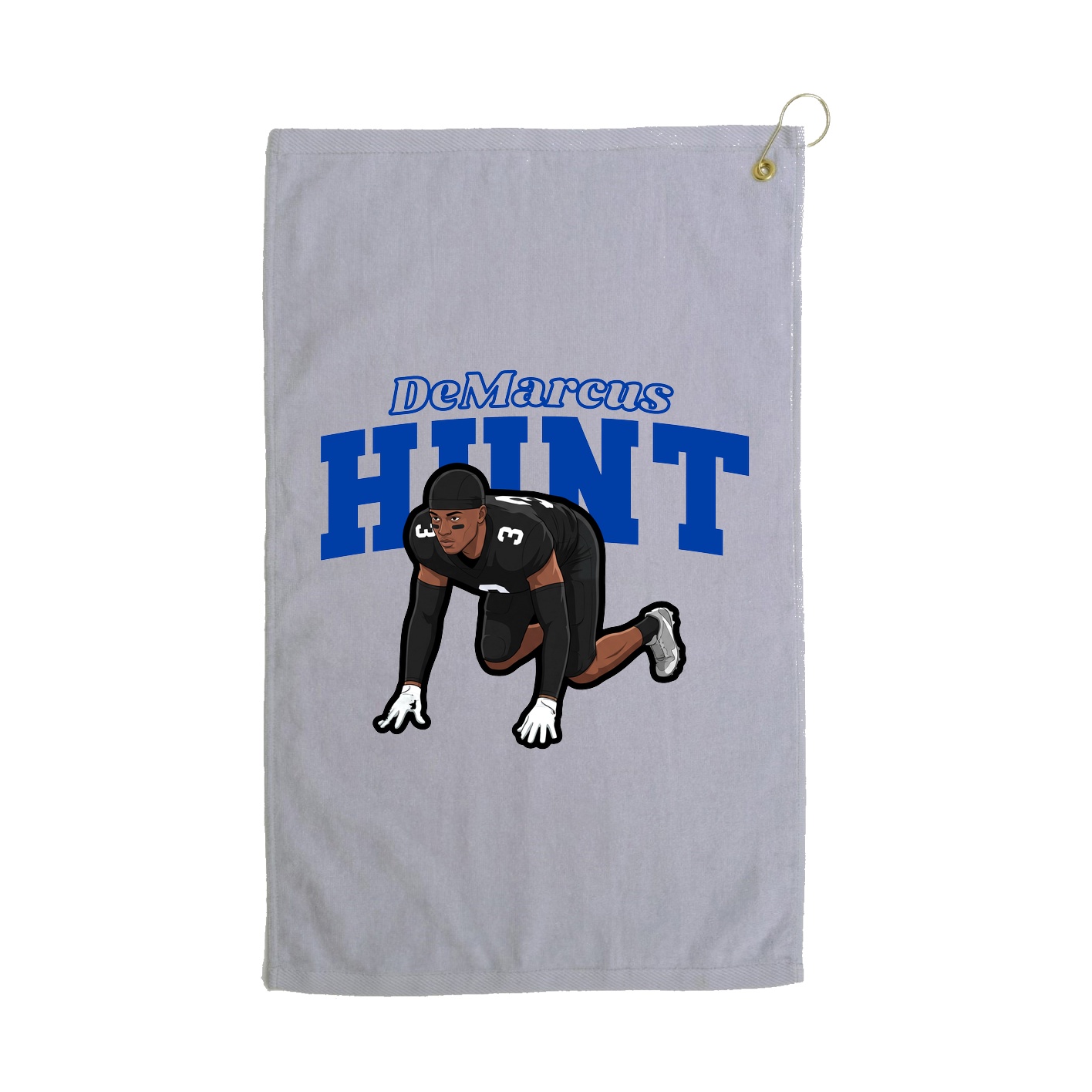 Golf Towel — Name Arch in Grey