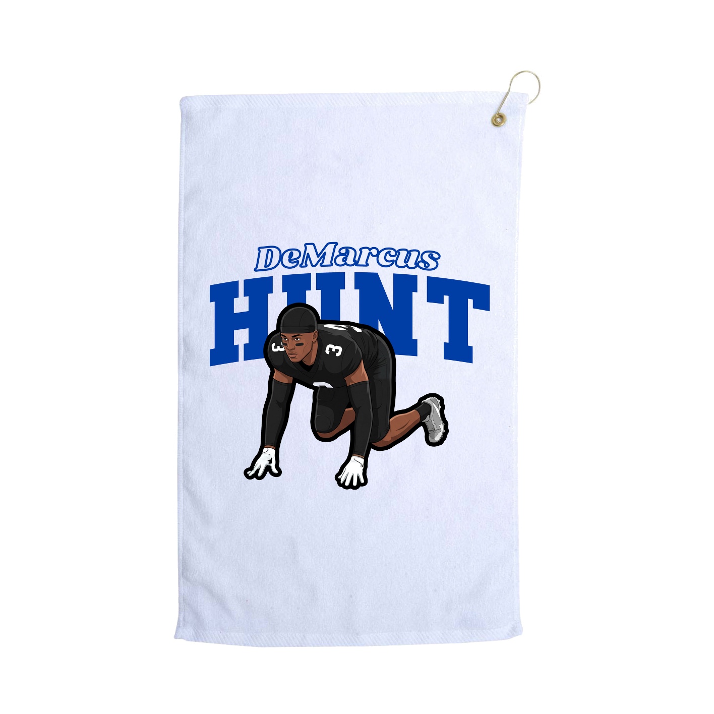 Golf Towel — Name Arch in White