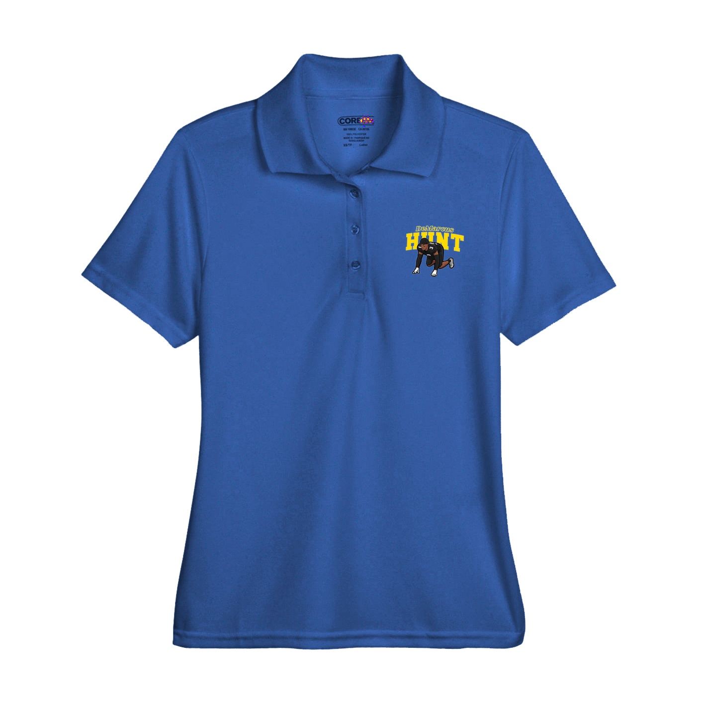 Womens Performance Polo — Name Arch in Royal