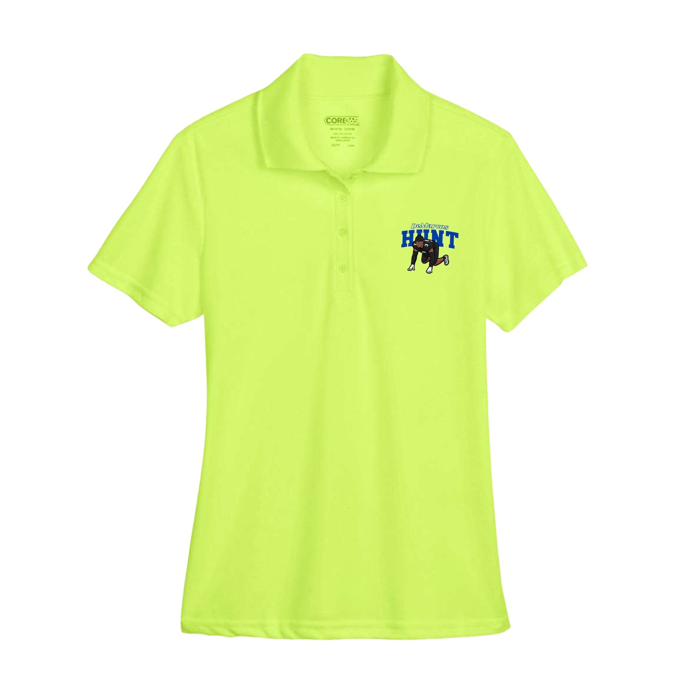 Womens Performance Polo — Name Arch in Yellow