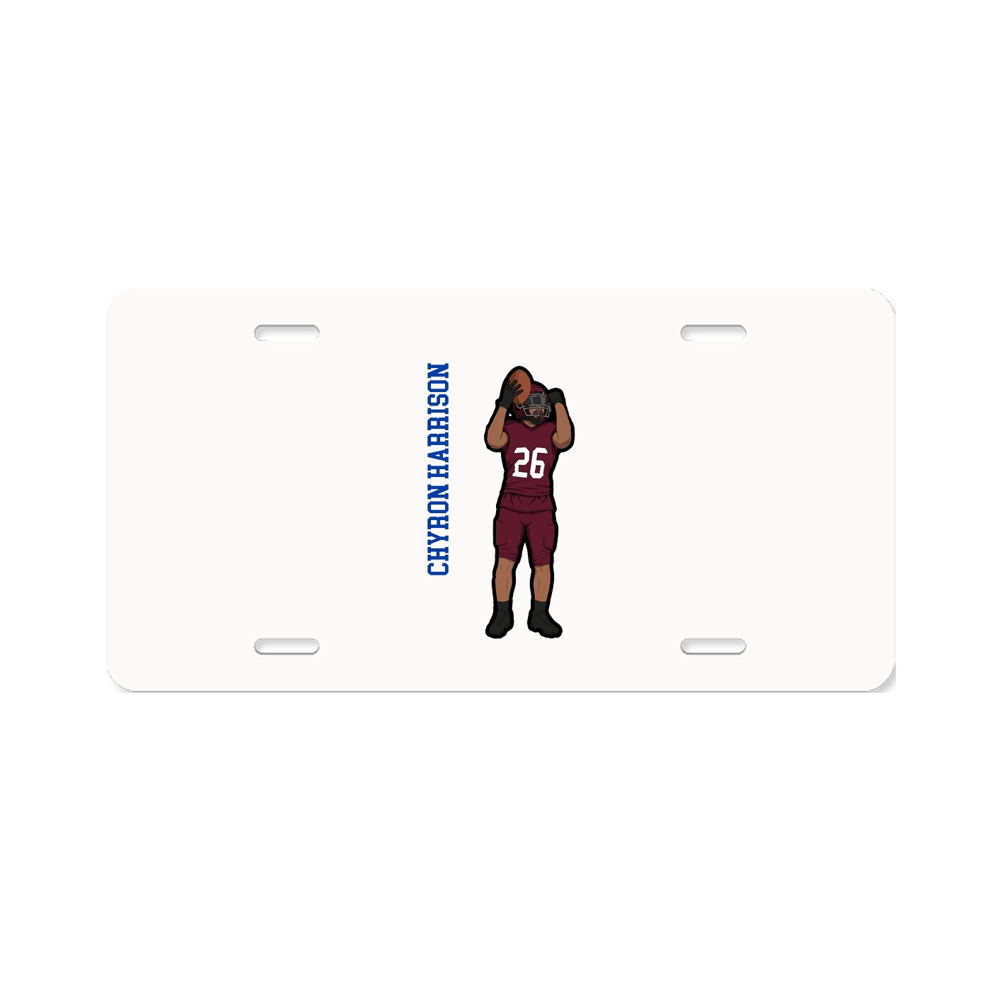 License Plate — Name Vertical in Classic