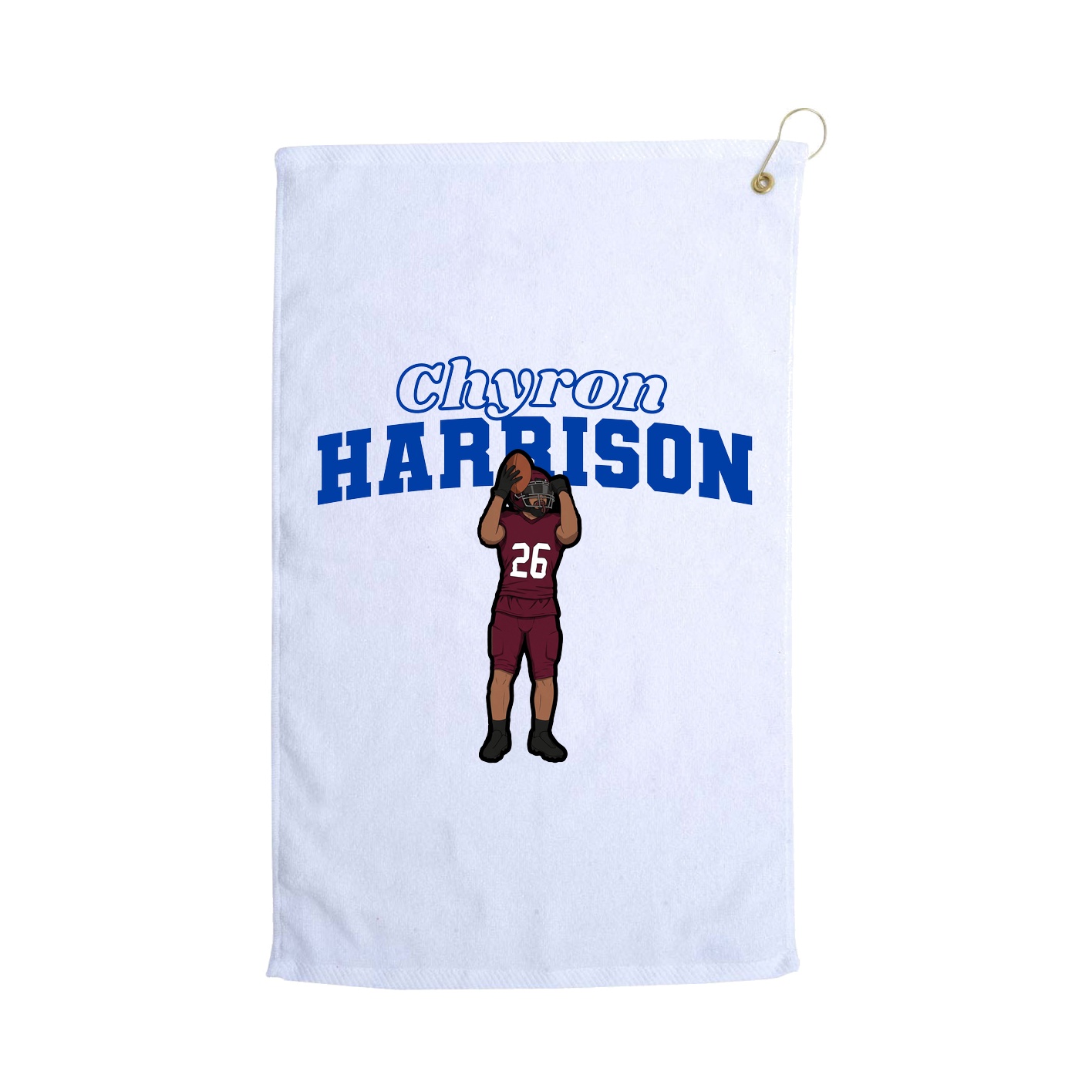 Golf Towel — Name Arch in White