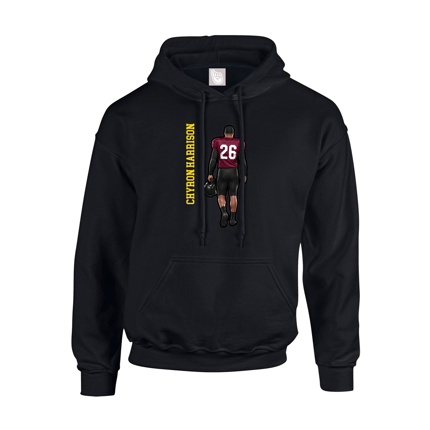 Hoodie — Name Vertical in Black