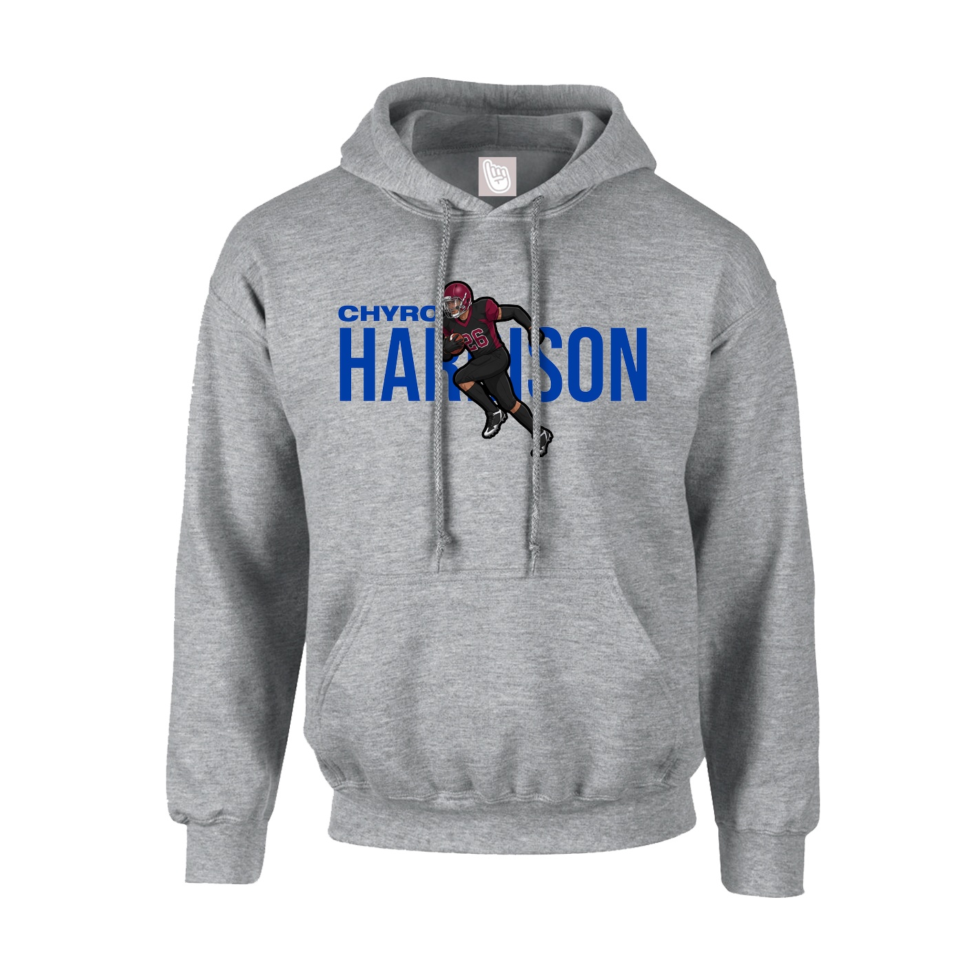 Hoodie — Player Name in Grey