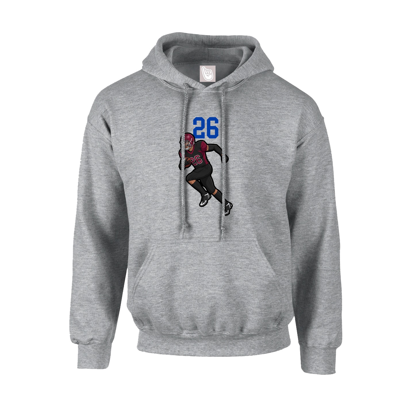 Youth Hoodie — Number Top in Grey