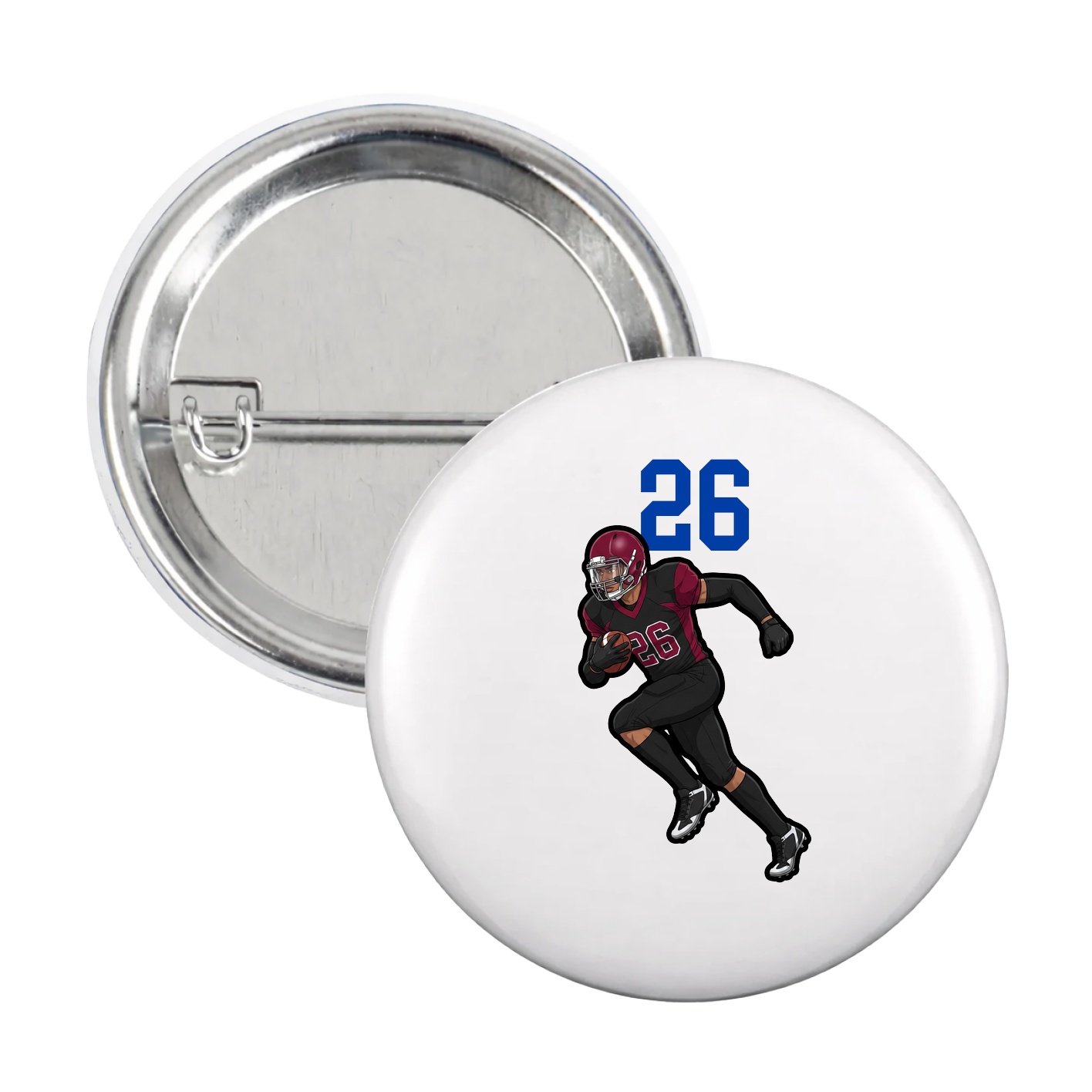 Game Day Button — Number Top in White