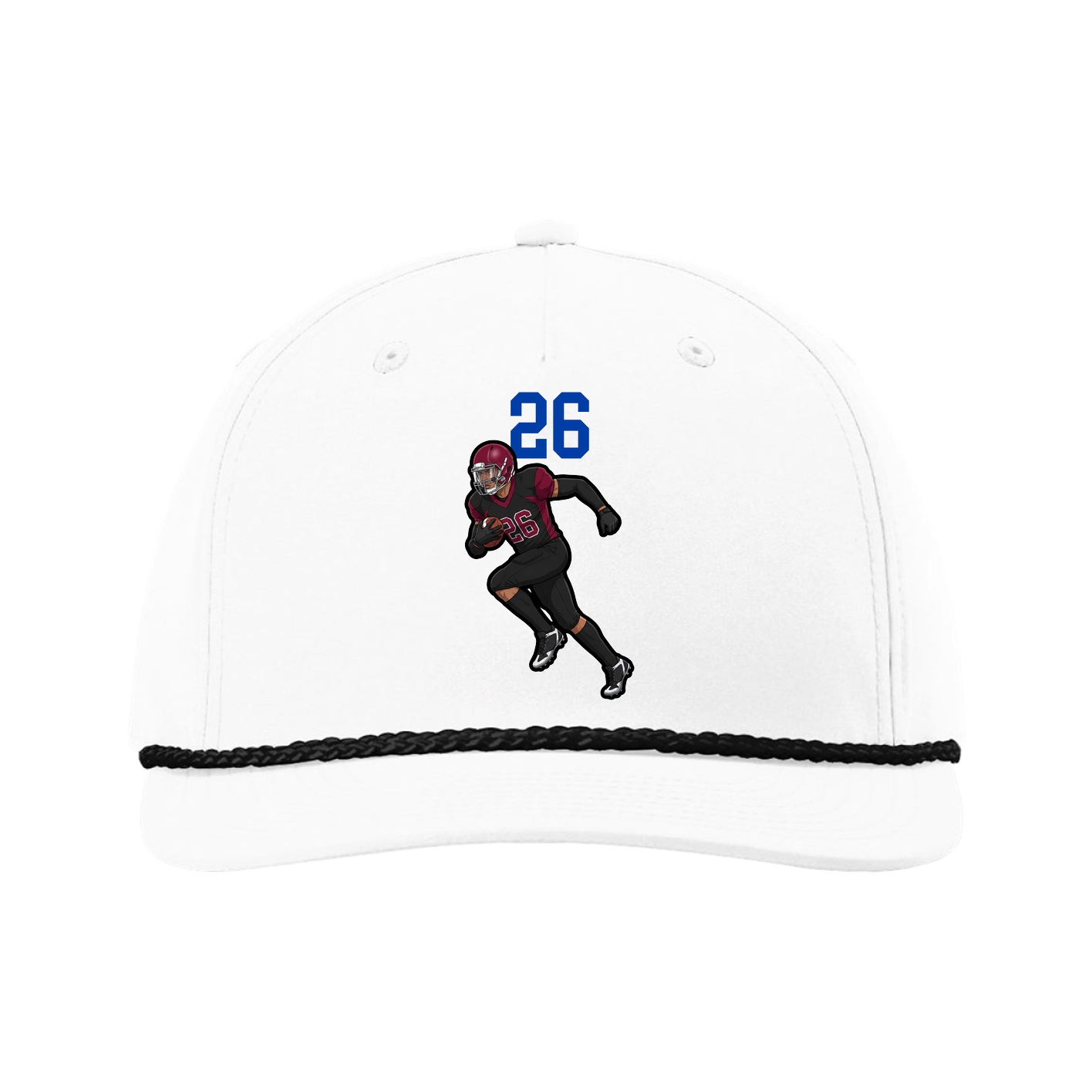Five-Panel Classic Rope Cap — Number Top in White