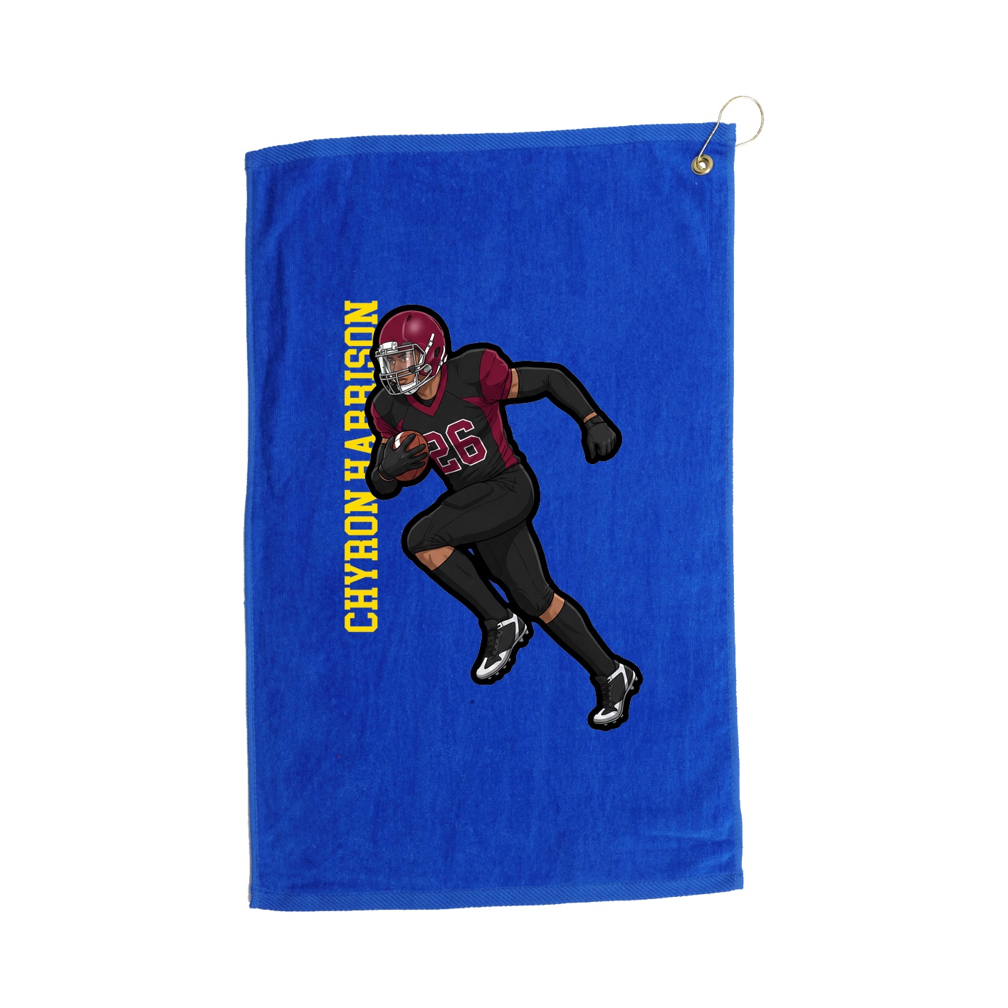 Golf Towel — Name Vertical in Royal