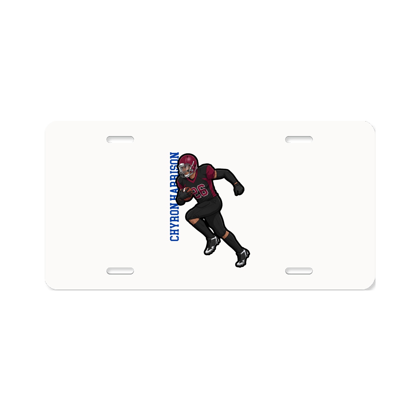License Plate — Name Vertical in Classic