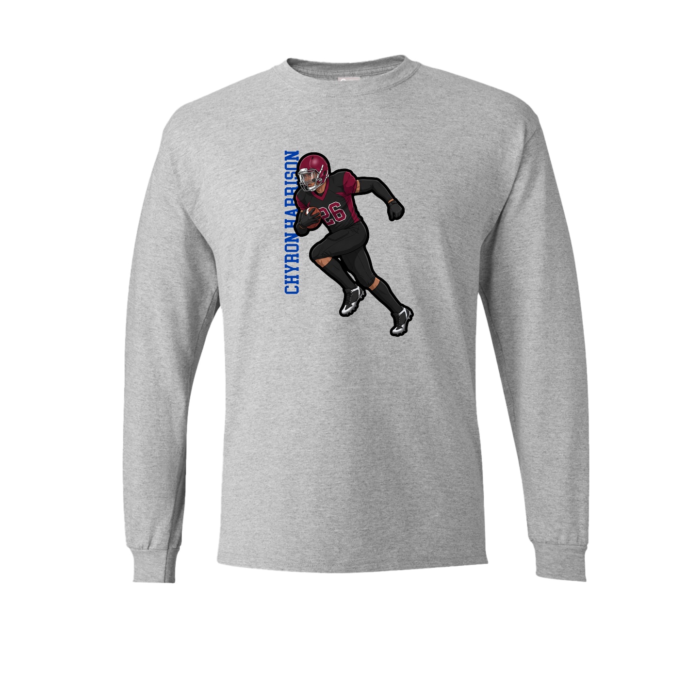 Long Sleeve Tee — Name Vertical in Grey