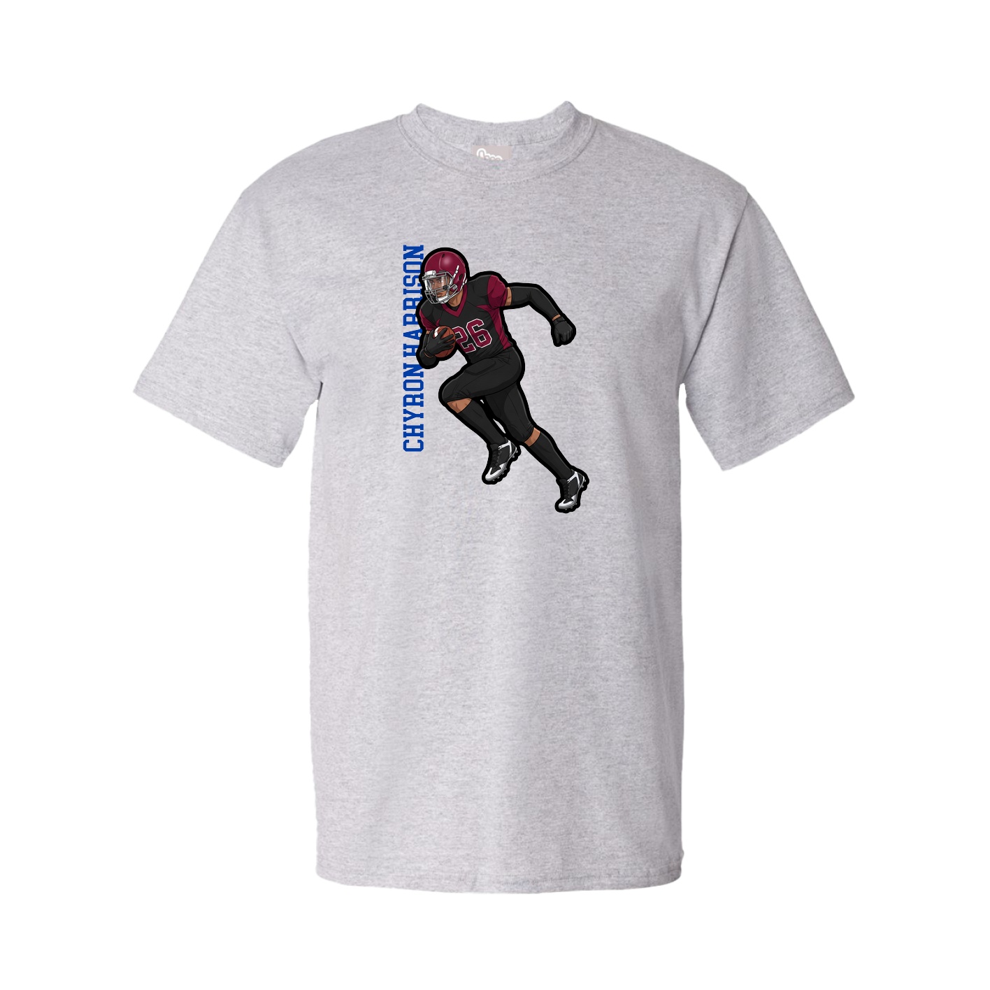 Youth Tee — Name Vertical in Grey