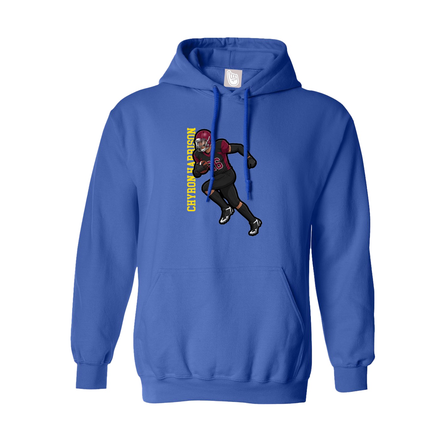 Hoodie — Name Vertical in Royal