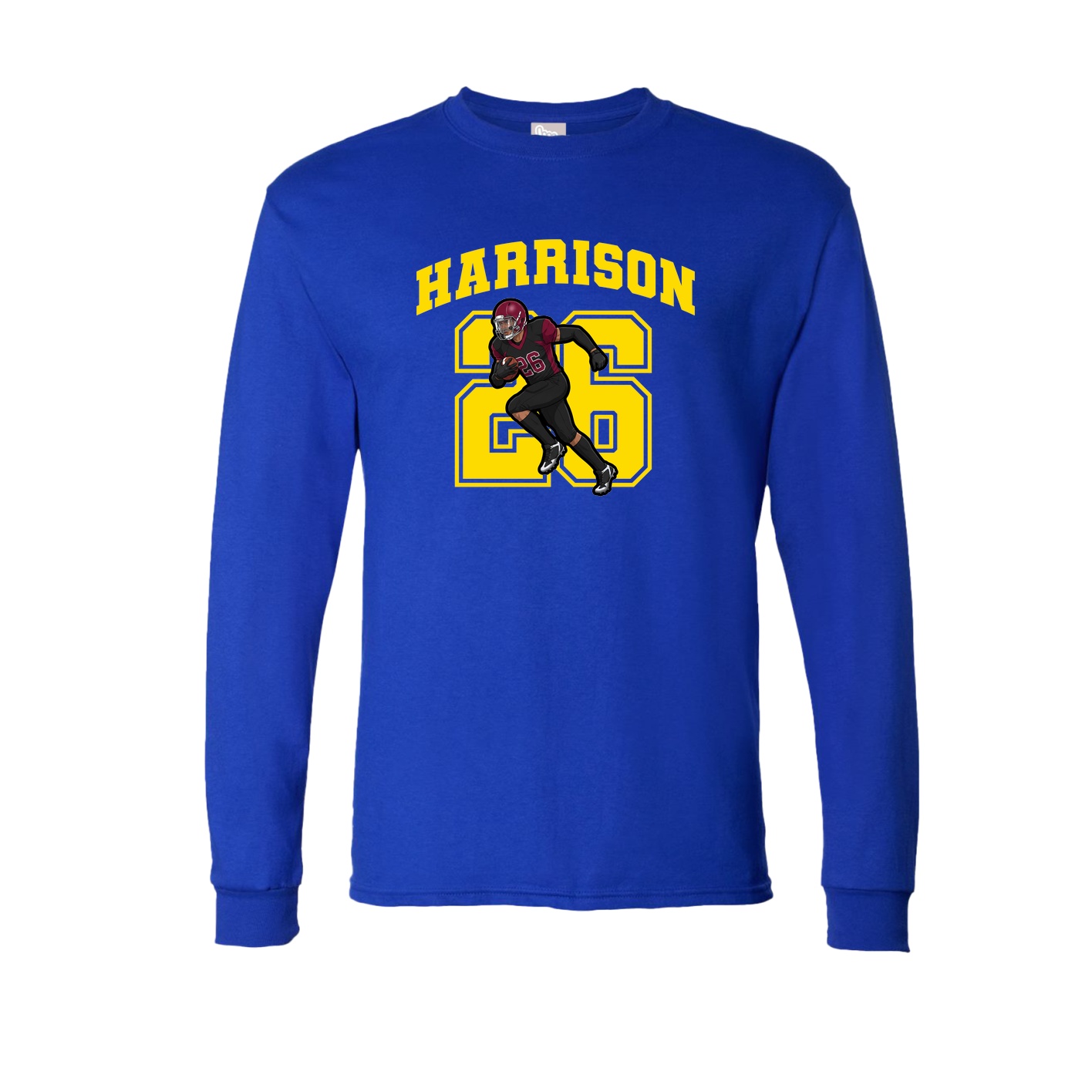 Long Sleeve Tee — Number in Royal