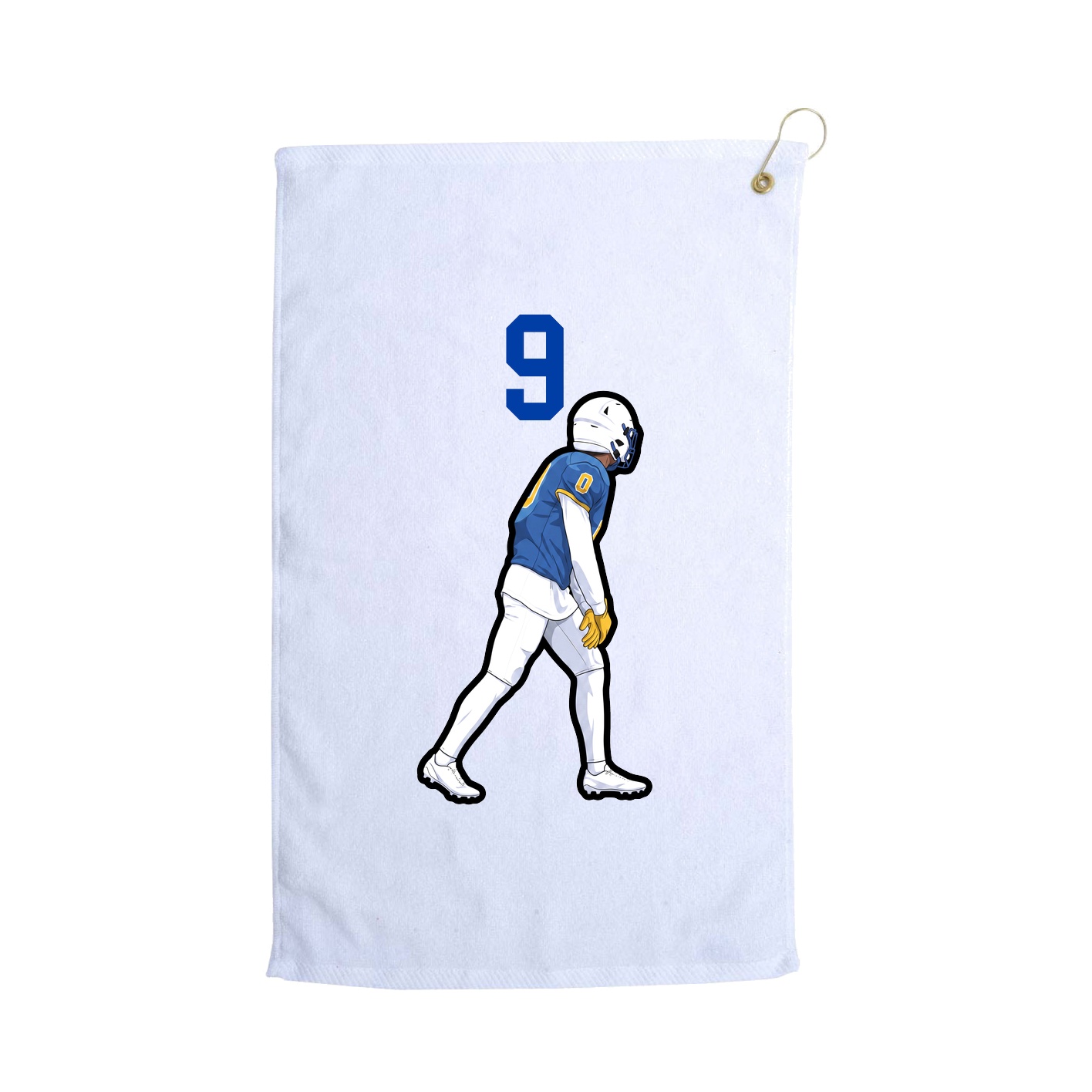 Golf Towel — Number Top in White