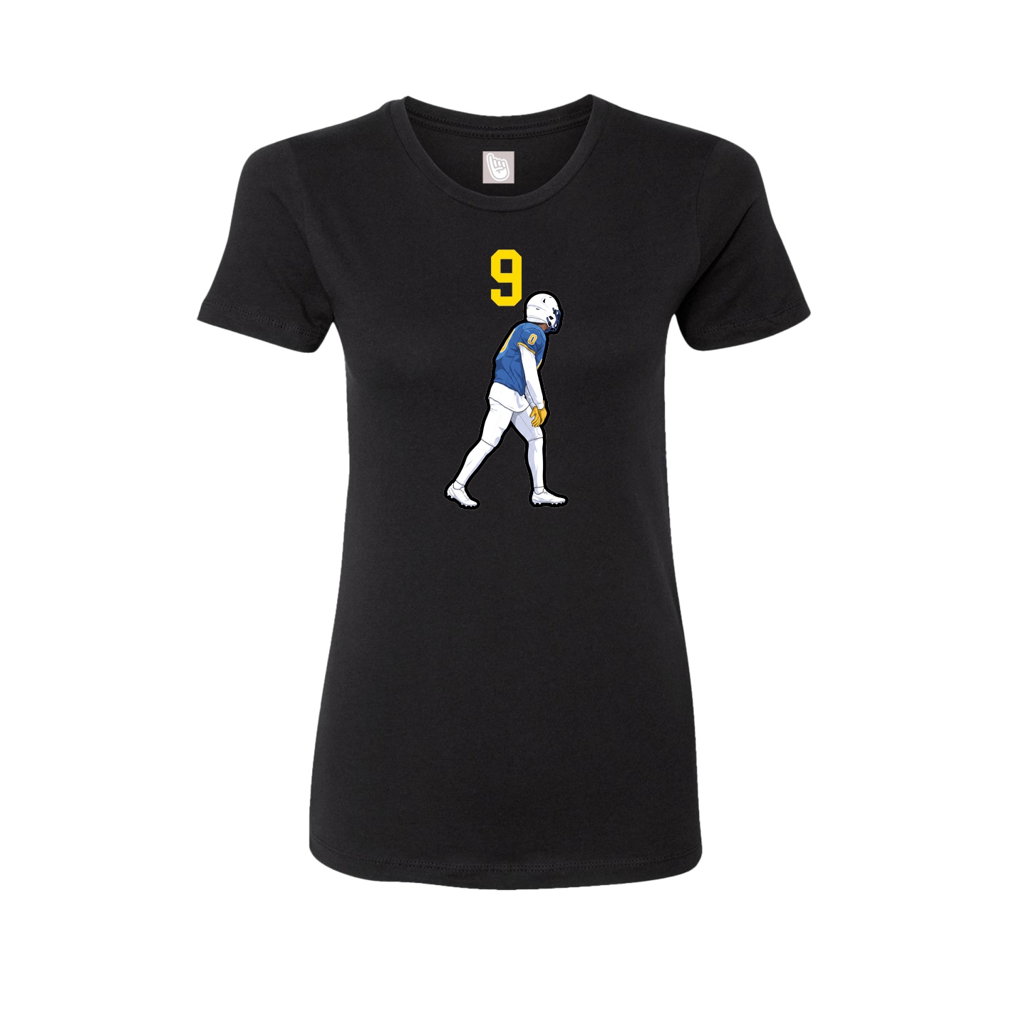 Fitted Women's Tee — Number Top in Black