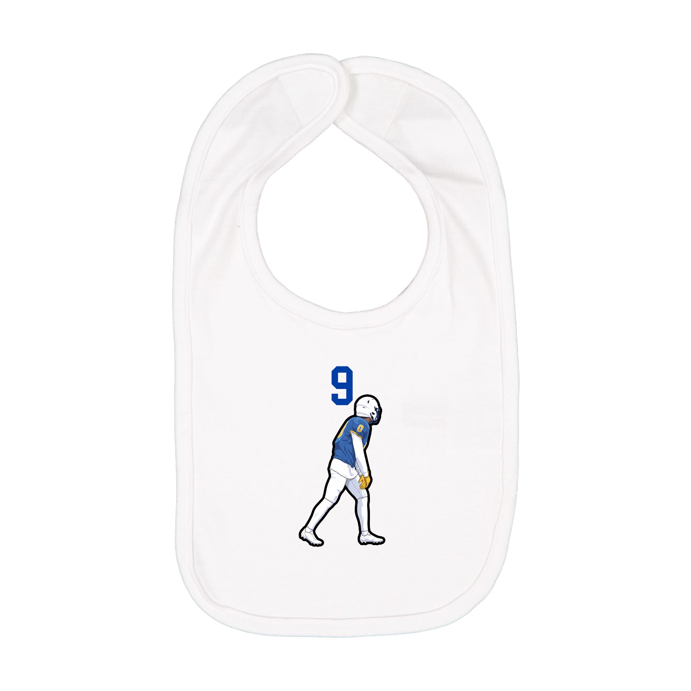 Infant Bib — Number Top in White