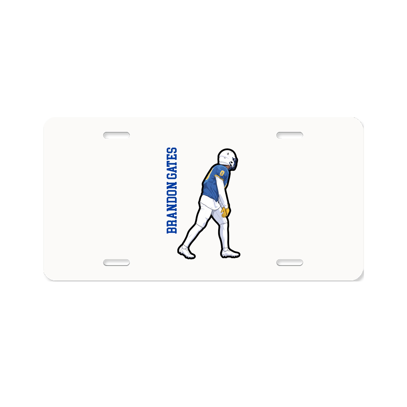 License Plate — Name Vertical in Classic