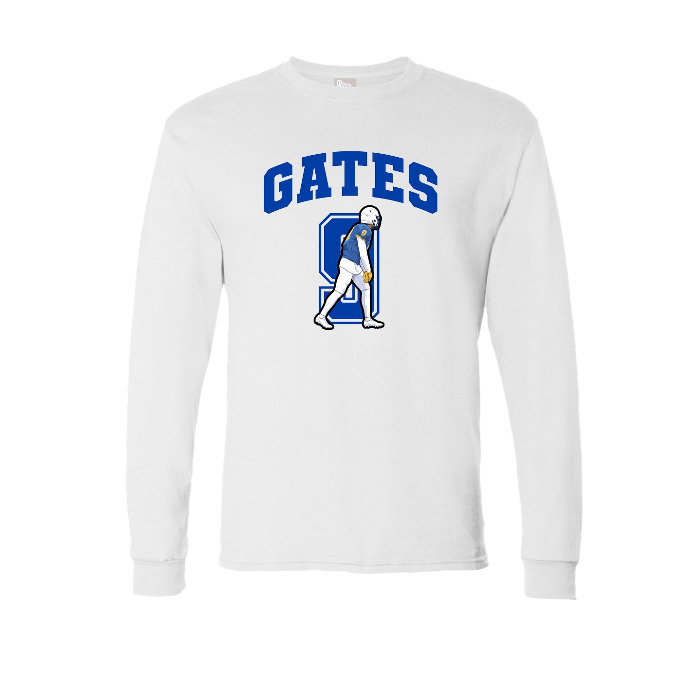 Long Sleeve Tee — Number in White