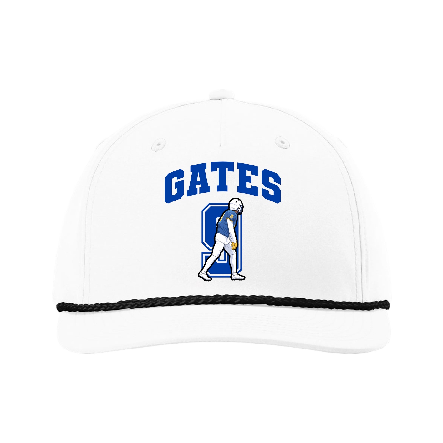 Five-Panel Classic Rope Cap — Number in White