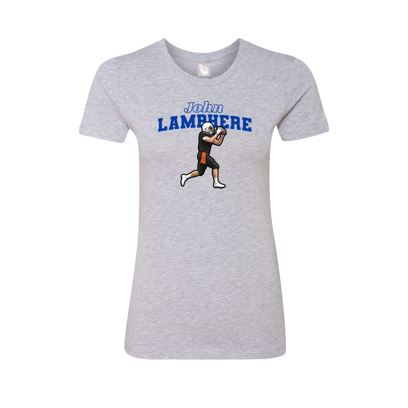 Fitted Women's Tee — Name Arch in Grey