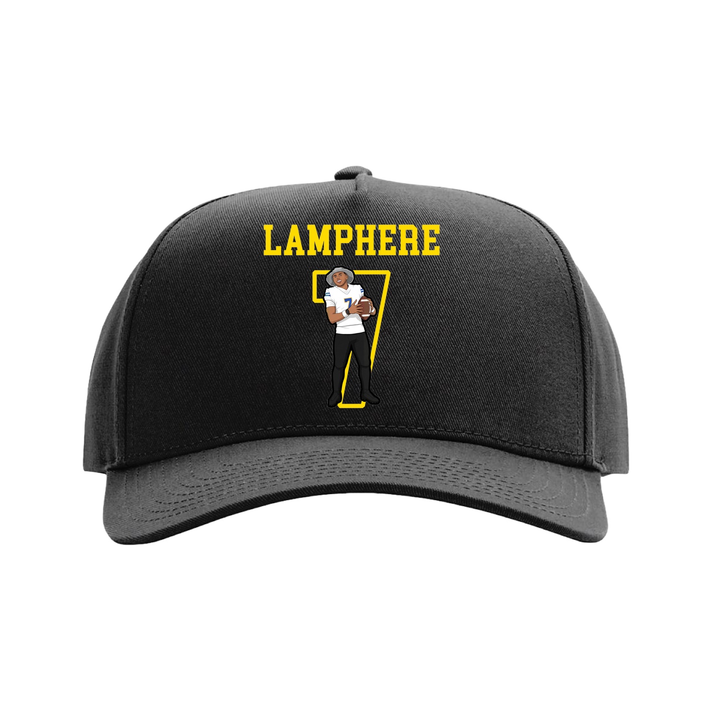 Full Fabric Five-Panel Champ Cap — Shirsey in Black