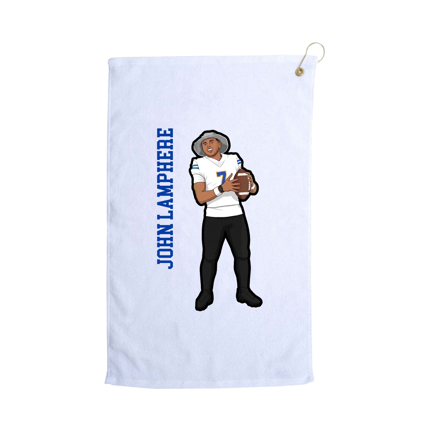 Golf Towel — Name Vertical in White