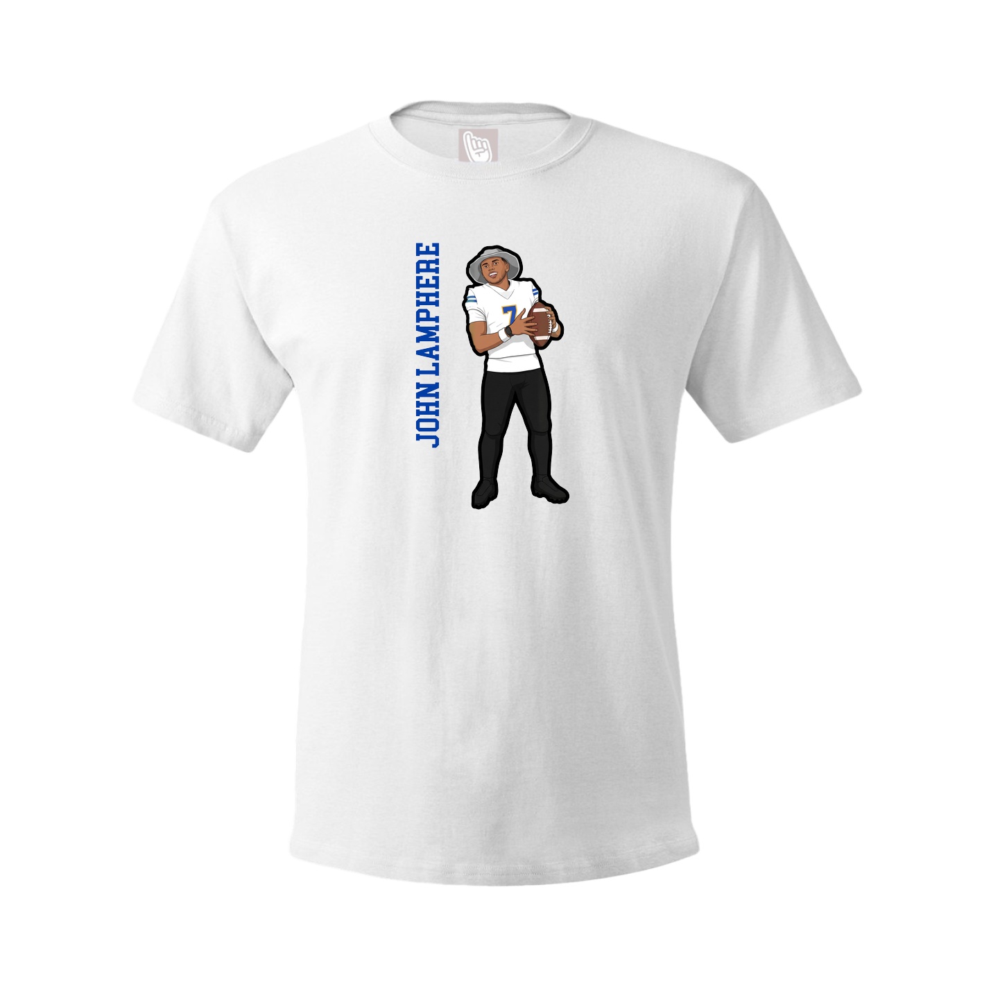 Tee — Name Vertical in White