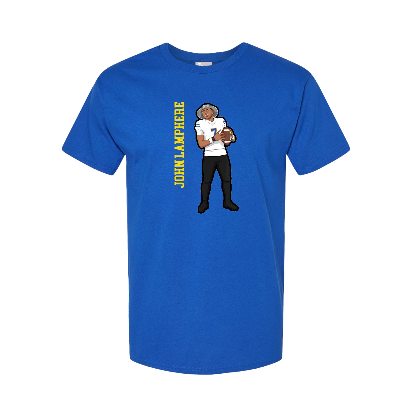 Youth Tee — Name Vertical in Royal