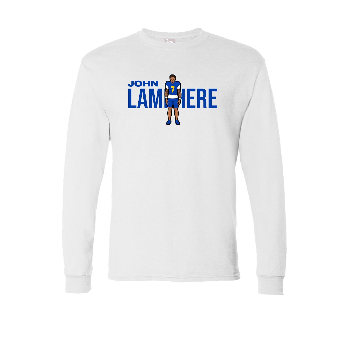 Long Sleeve Tee — Player Name in White