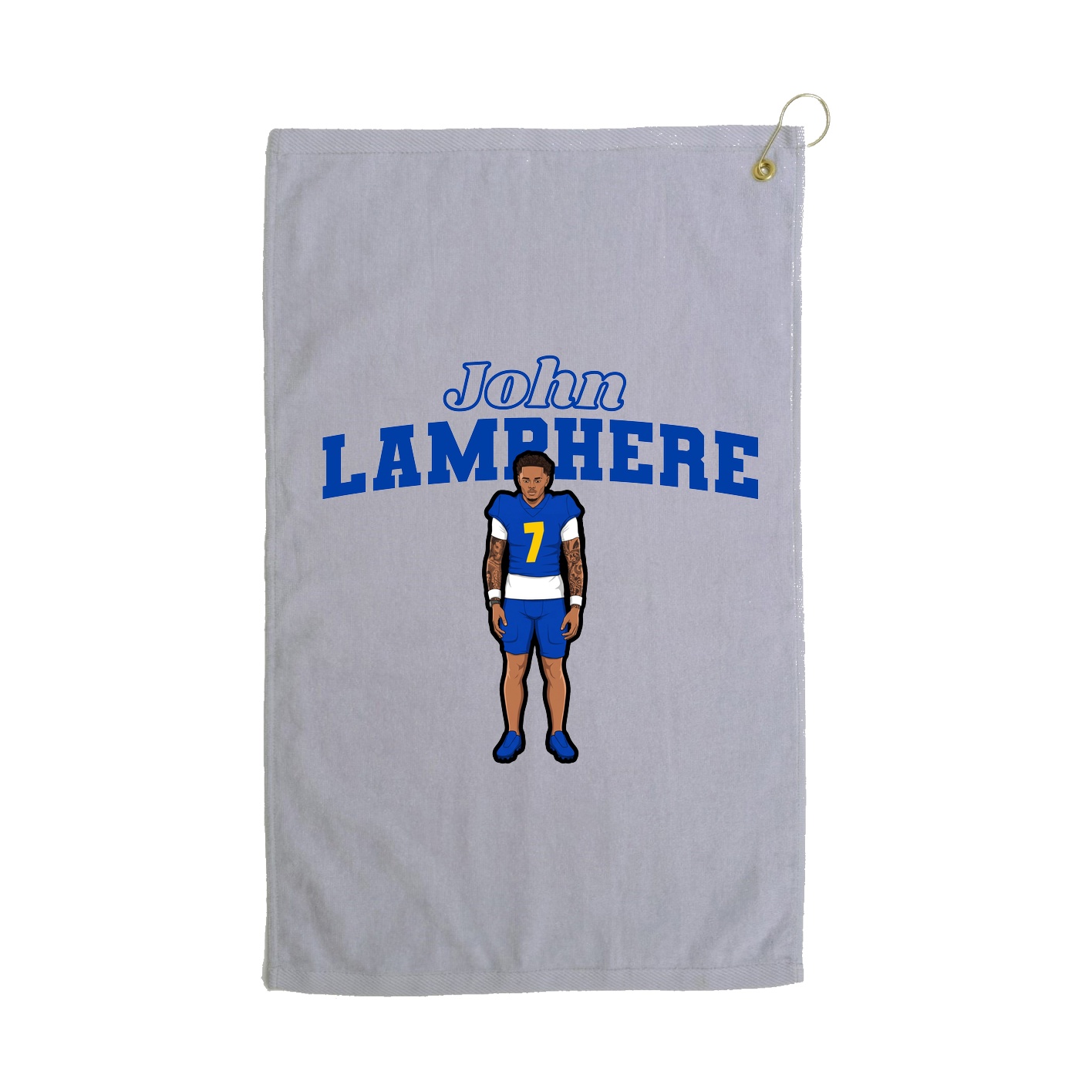 Golf Towel — Name Arch in Grey