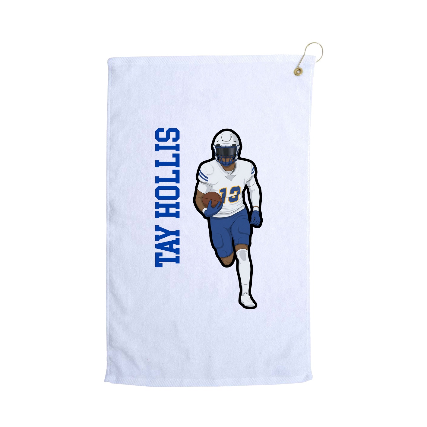 Golf Towel — Name Vertical in White