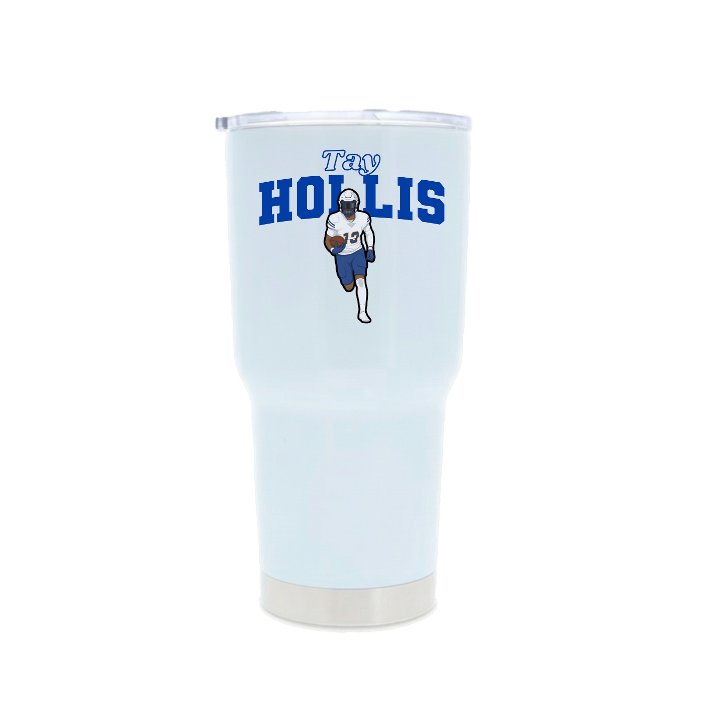30oz Stainless Steel Tumbler — Name Arch in White