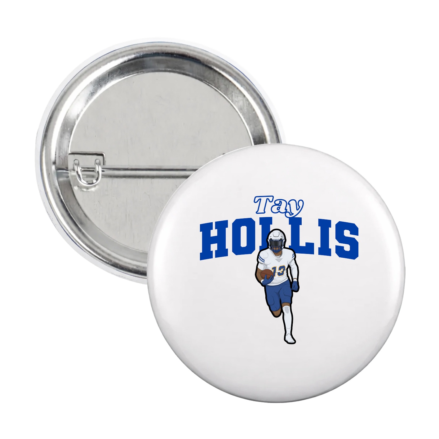 Game Day Button — Name Arch in White