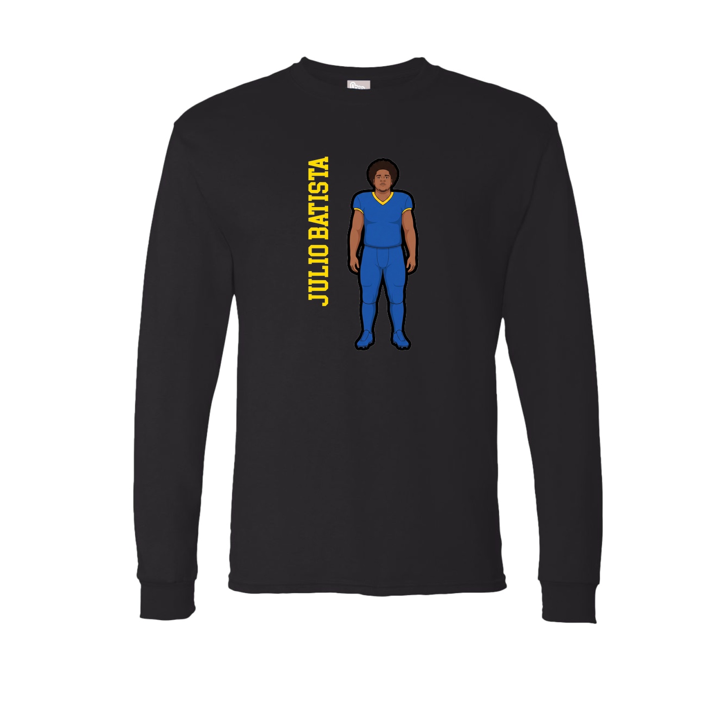 Long Sleeve Tee — Name Vertical in Black