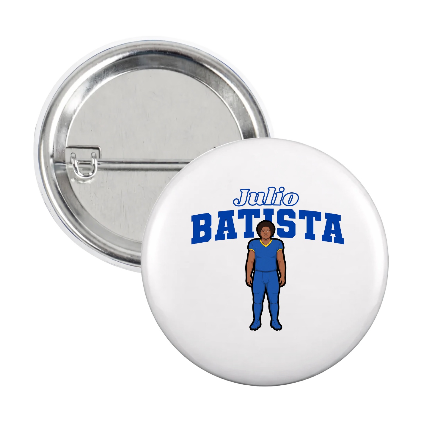 Game Day Button — Name Arch in White