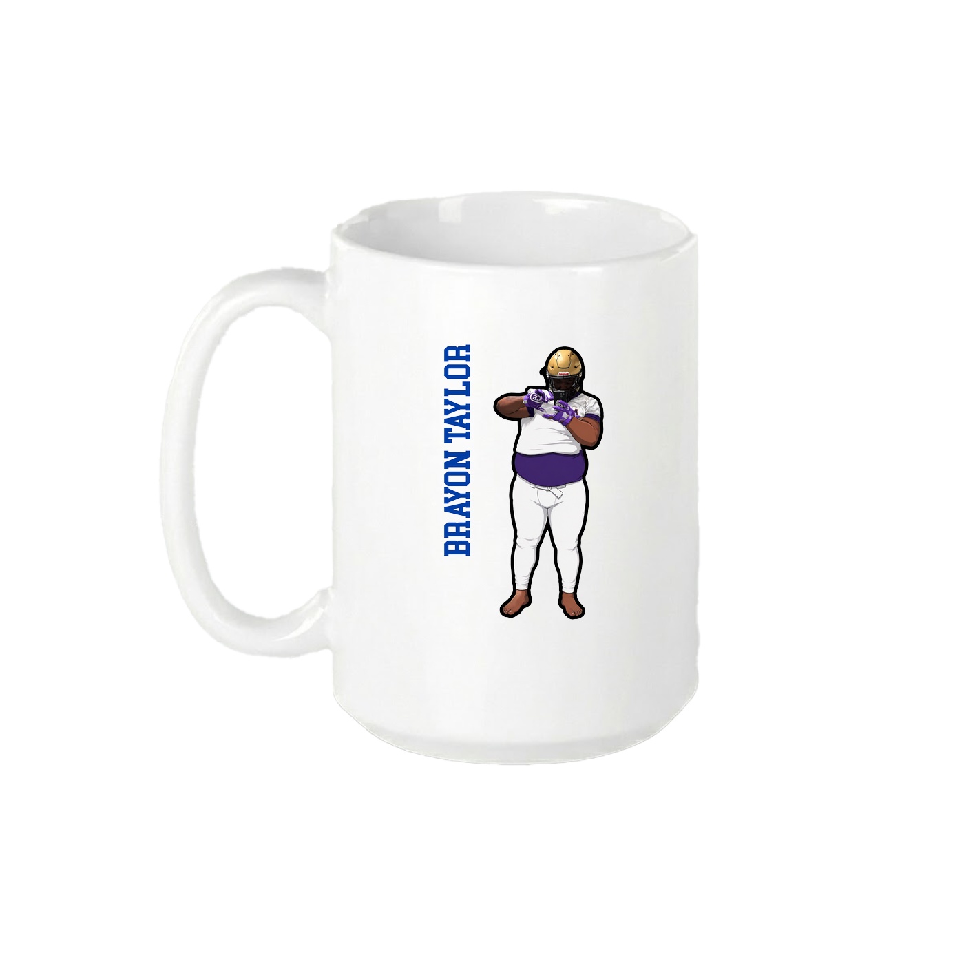 15oz Coffee Mug — Name Vertical in White