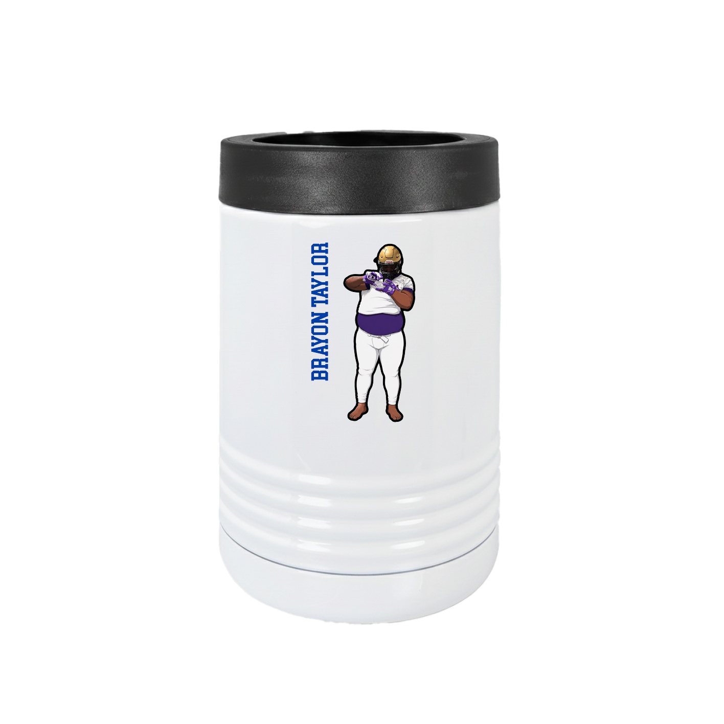 Beverage Holder — Name Vertical in White