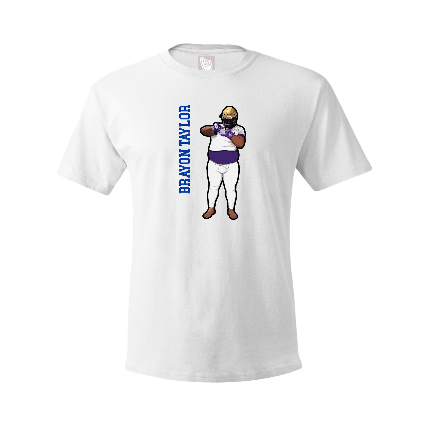Youth Tee — Name Vertical in White