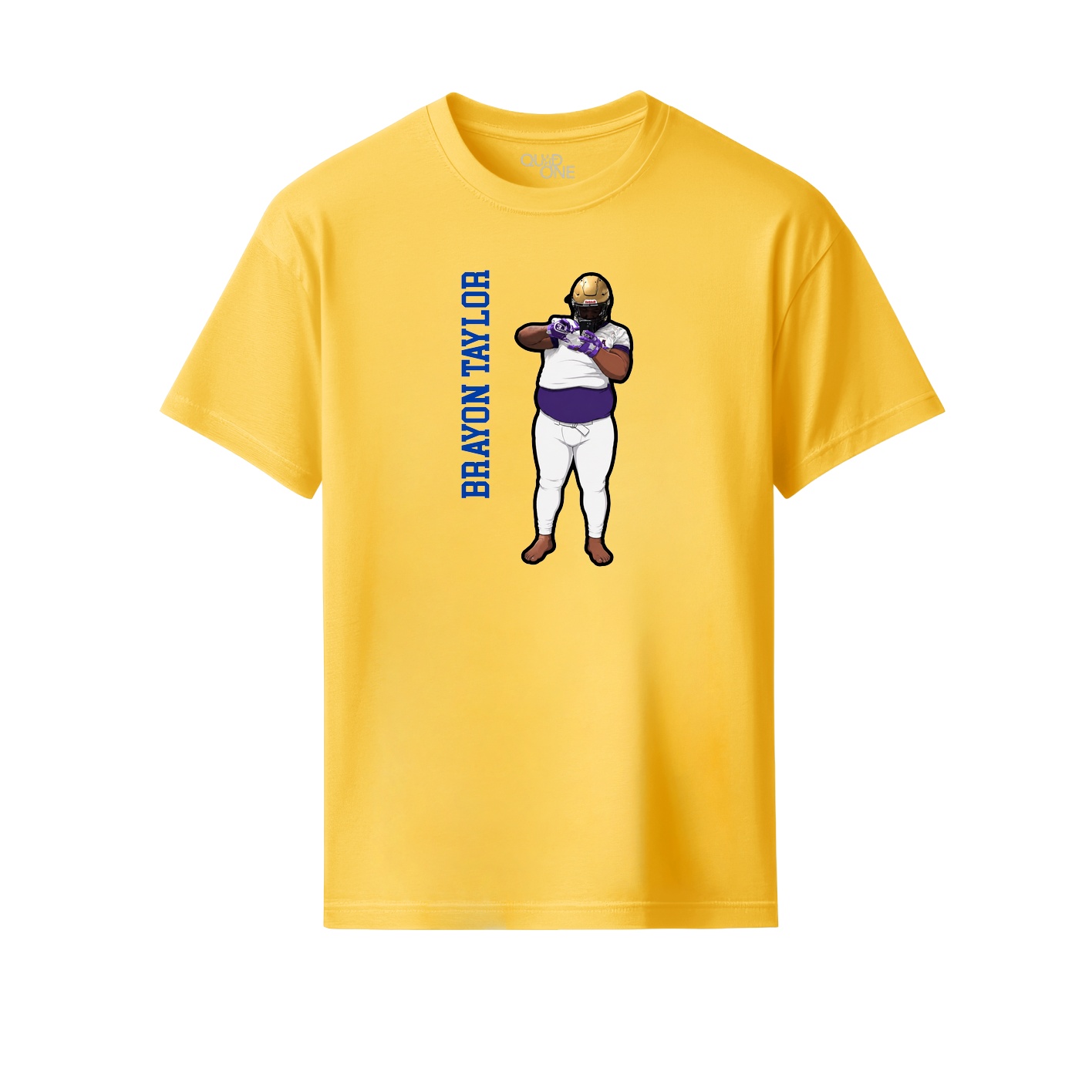 Youth Tee — Name Vertical in Yellow