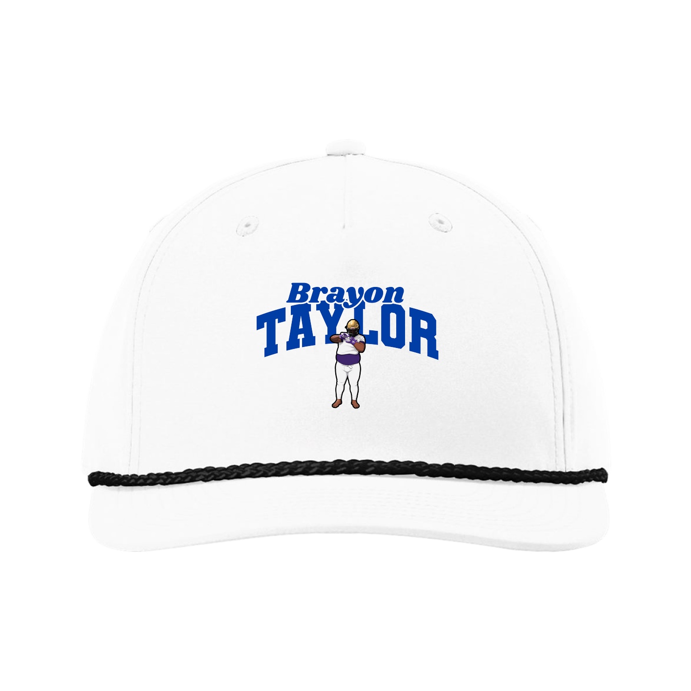 Five-Panel Classic Rope Cap — Signature Arch in White