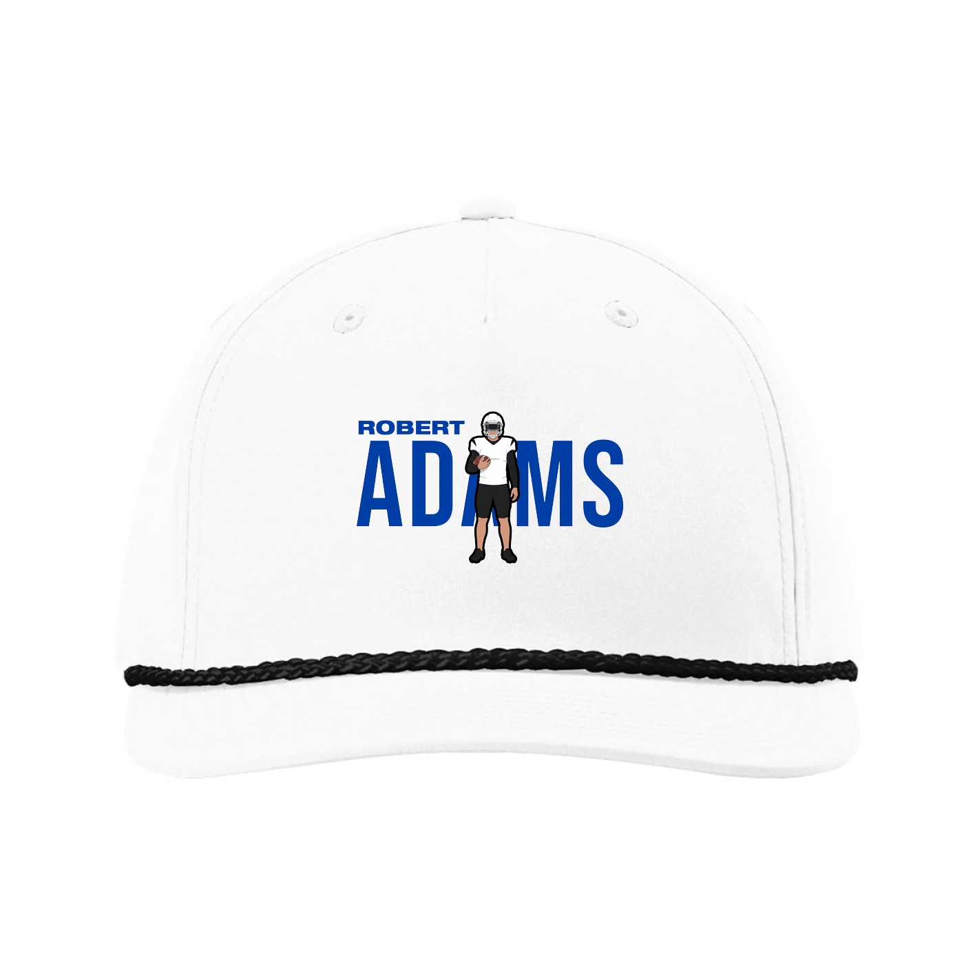 Five-Panel Classic Rope Cap — Player Name in White