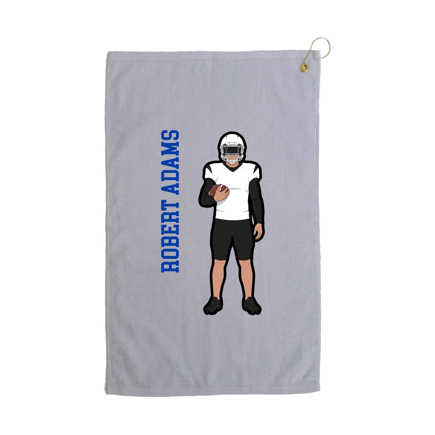 Golf Towel — Name Vertical in Grey
