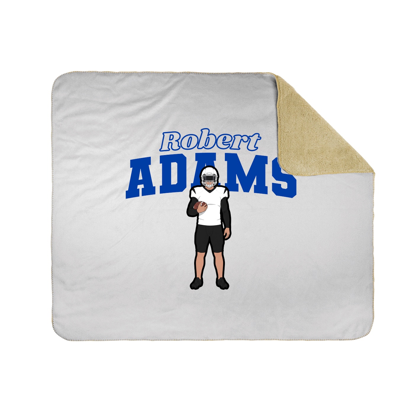 Throw Blanket — Name Arch in White