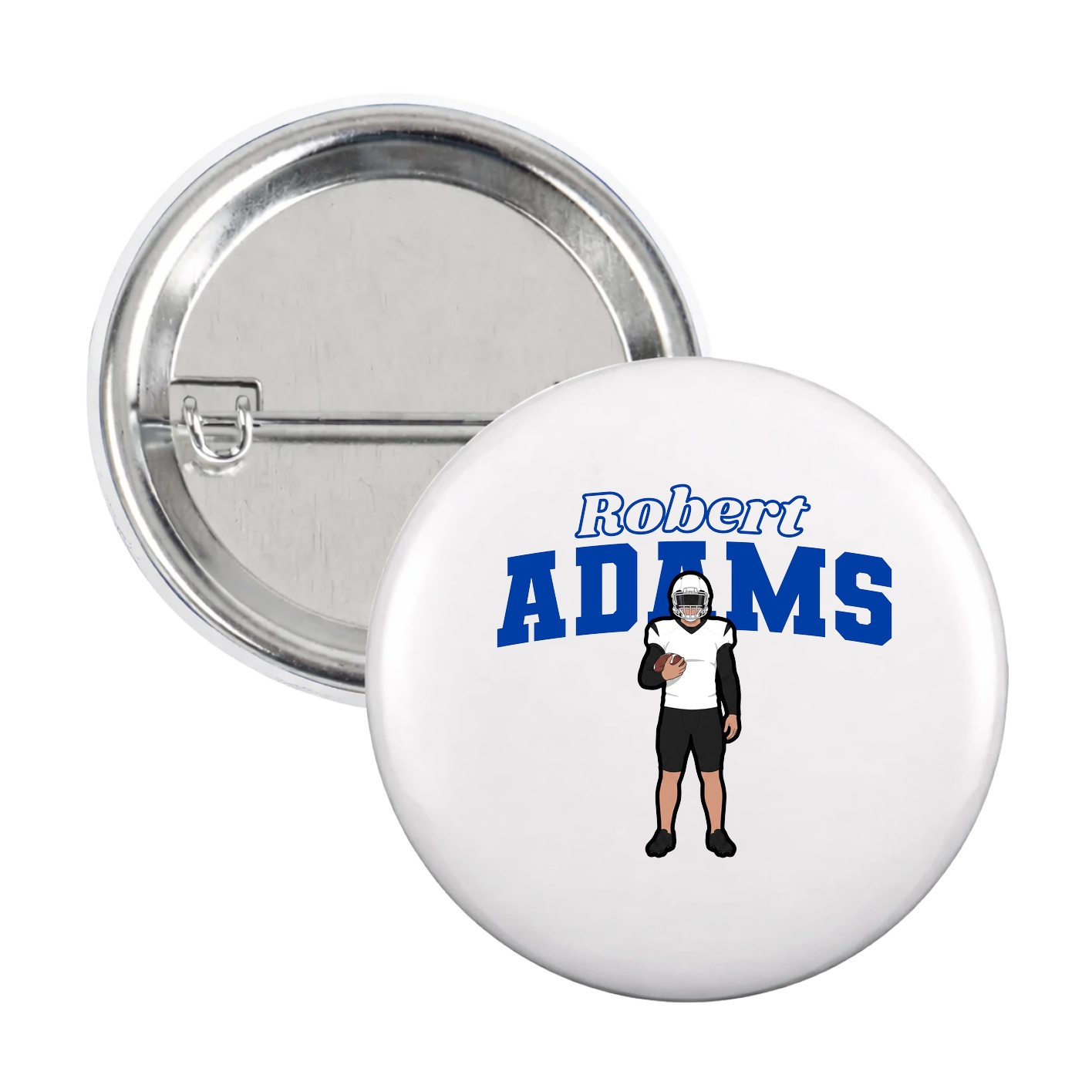 Game Day Button — Name Arch in White