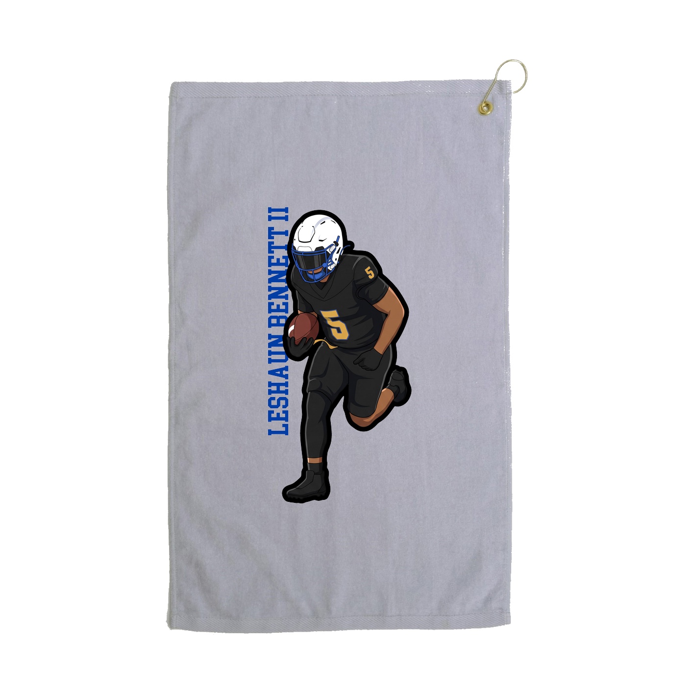 Golf Towel — Name Vertical in Grey