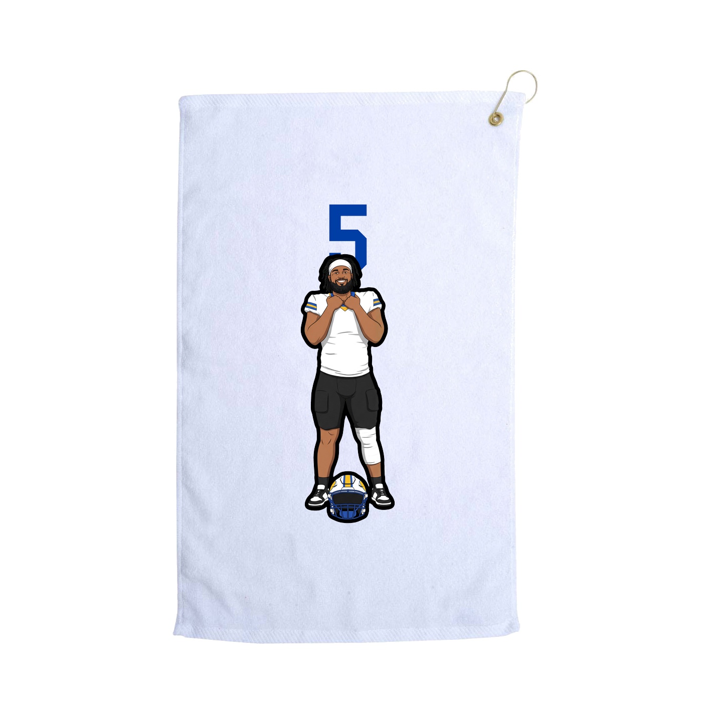 Golf Towel — Number Top in White