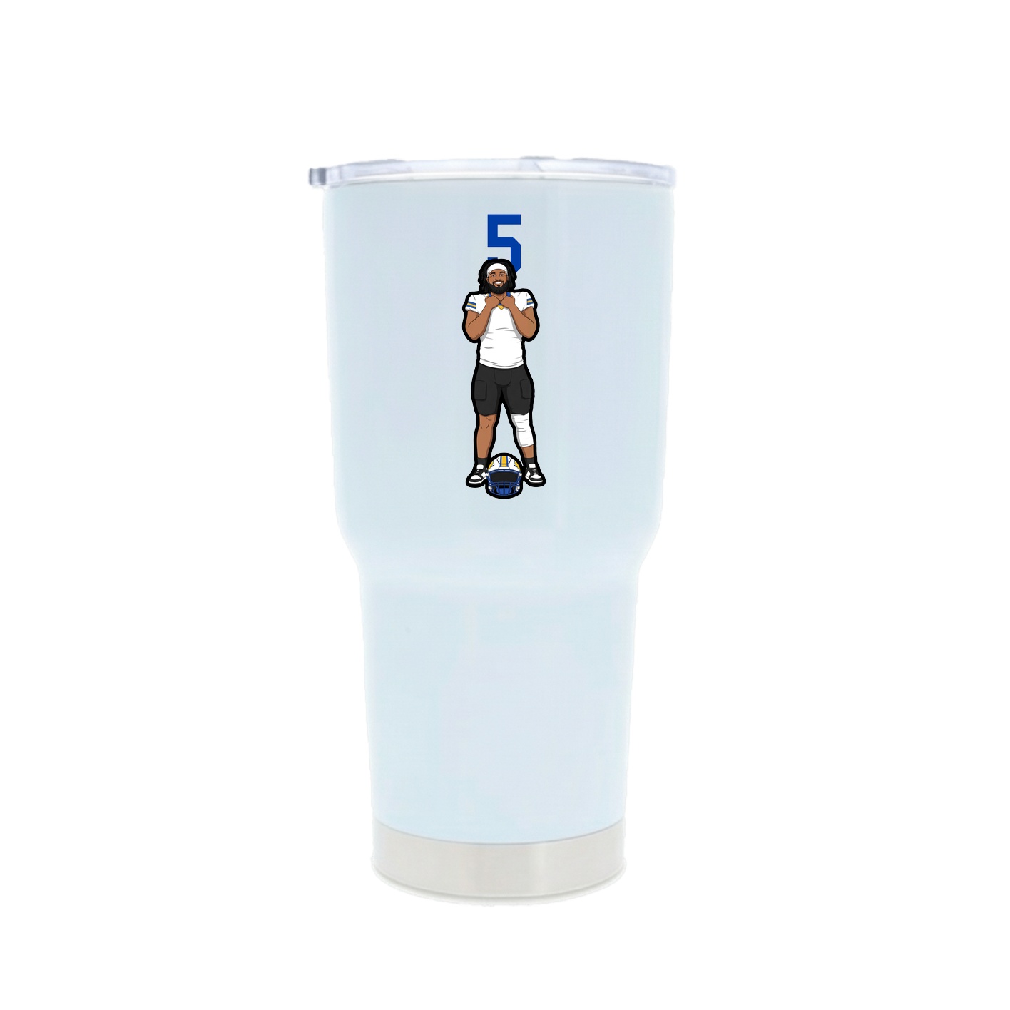 30oz Stainless Steel Tumbler — Number Top in White