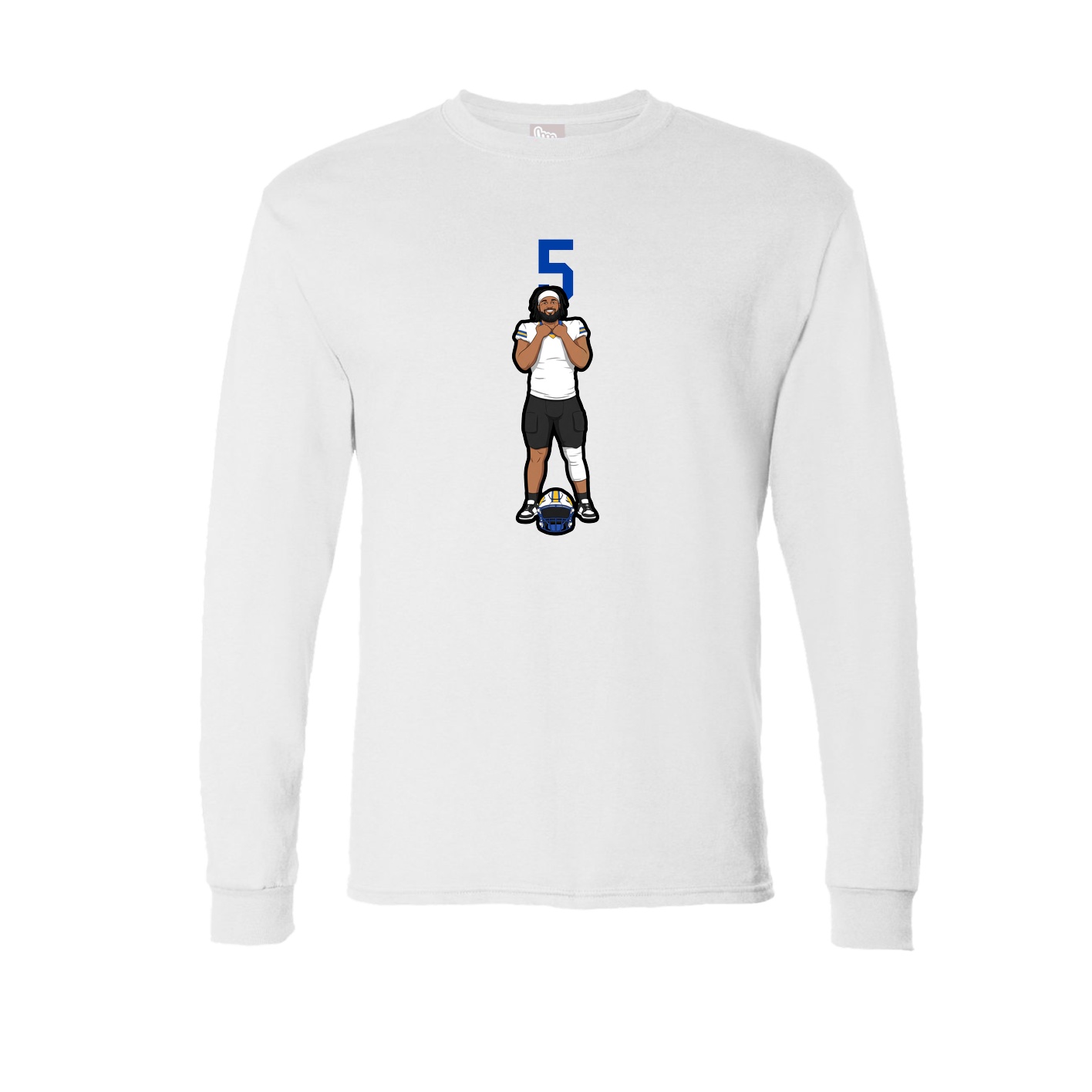 Long Sleeve Tee — Number Top in White