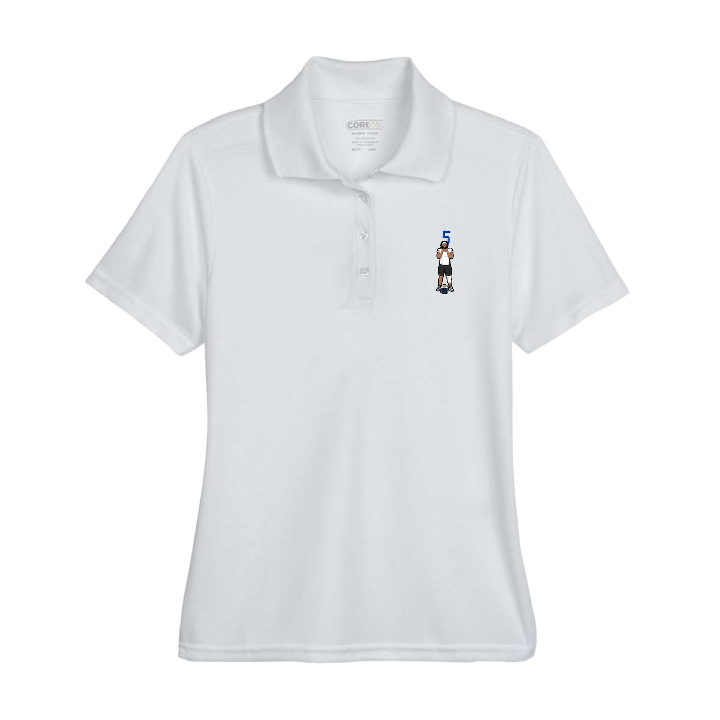 Womens Performance Polo — Number Top in Grey